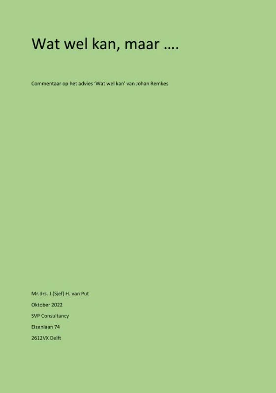 Wat wel kan, maar¿ – Sjef van Put – boek cover
